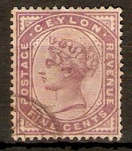 Ceylon 1886 5c Dull purple. SG195.